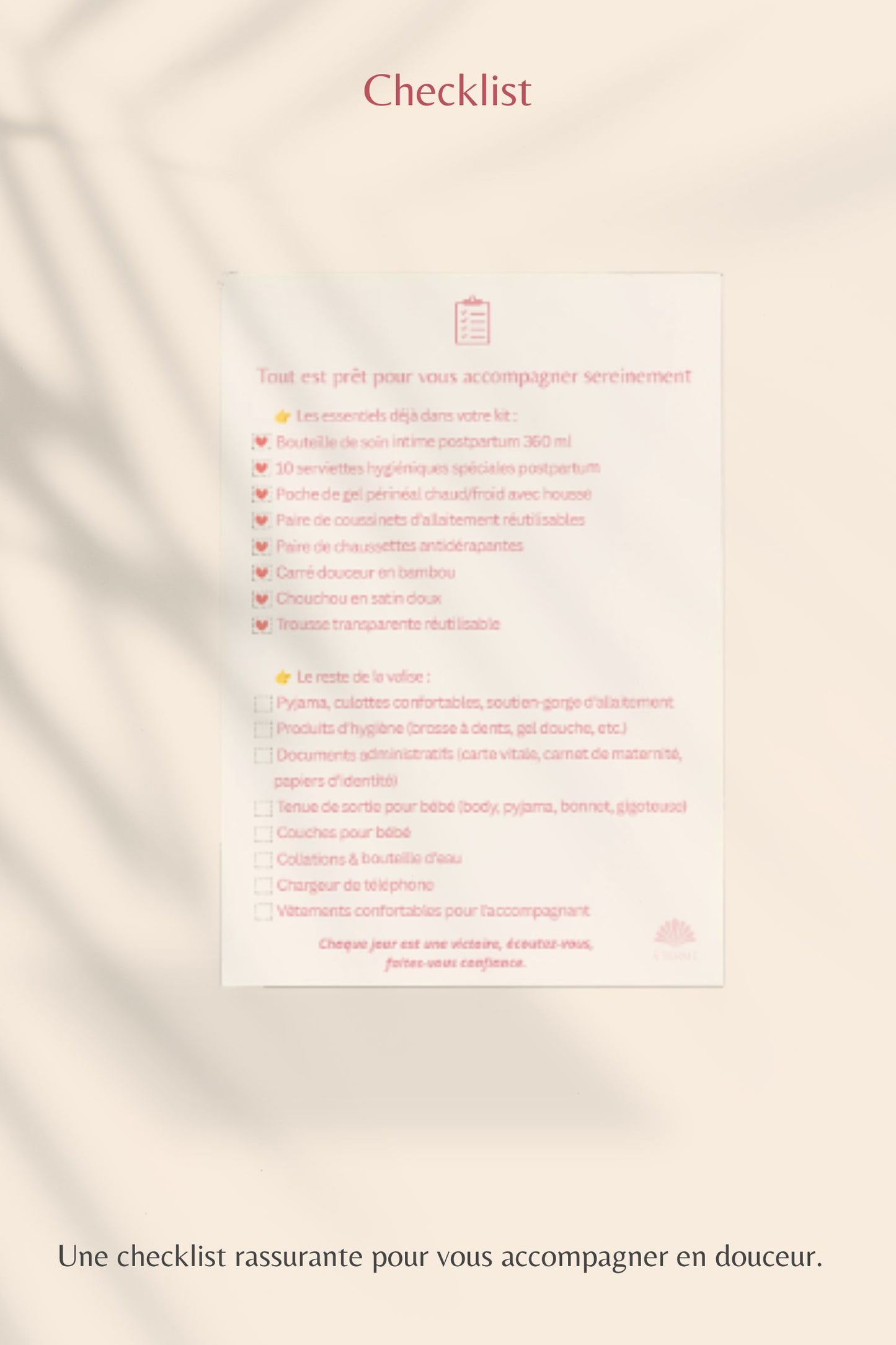 Kit des essentiels maternité